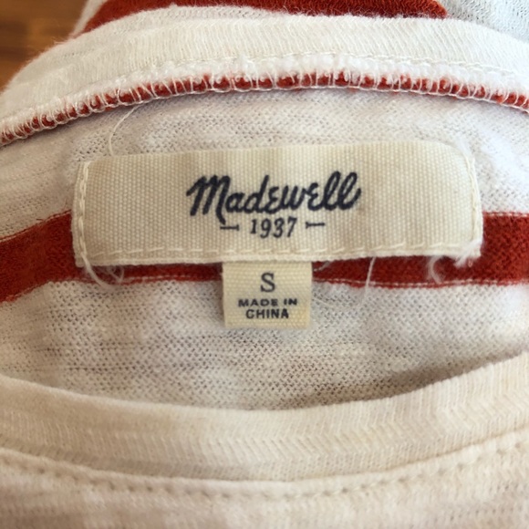⭐️ Madewell Striped 3/4 Sleeve Crewneck Shirt SMALL - Picture 7 of 11